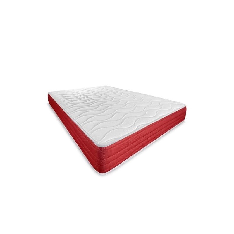 DUÉRMETE ONLINE - Colchón Viscoelástico Lite Reversible, Firme y Confortable, Cara Invierno/Verano, Blanco, Altura 23 cm, 135