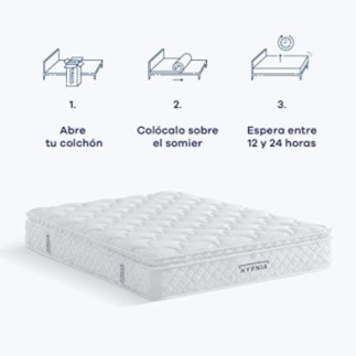 HYPNIA Colchón Bienestar Superior con Espuma Viscoelástica para niño 90x190cm