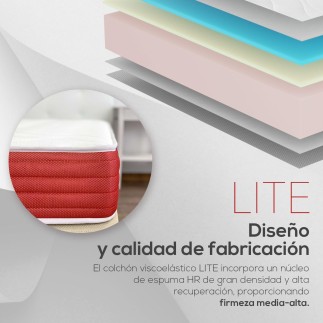 DUÉRMETE ONLINE - Colchón Viscoelástico Lite Reversible, Firme y C