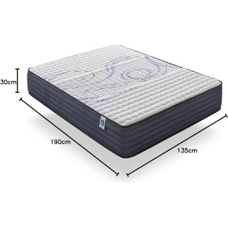 Naturalex ® | Perfectsleep | Colchón Viscoelástico 135x190x20 Cm | Blue Látex Multicapa HR | Transpirable - Firme - Confortab