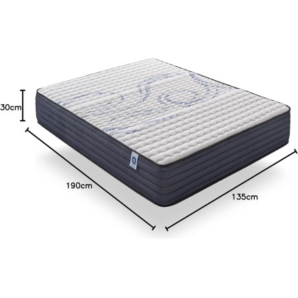 Naturalex ® | Perfectsleep | Colchón Viscoelástico 135x190x20 Cm | Blue Látex Multicapa HR | Transpirable - Firme - Confortab
