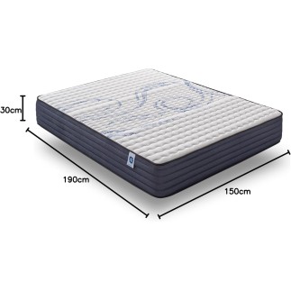 Naturalex - Colchón Viscoelástico Perfectsleep 150x190 cm - 30 cm - Firme - Espuma HR + Blue Látex - Transpirable - Confortab